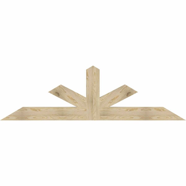 Ekena Millwork Saratoga Rough Sawn Timber Gable Bracket, Douglas Fir, 84"W x 24"H x 4"D x 6"F, 7/12 Pitch GBW084X24X0406SAR00RDF - main
